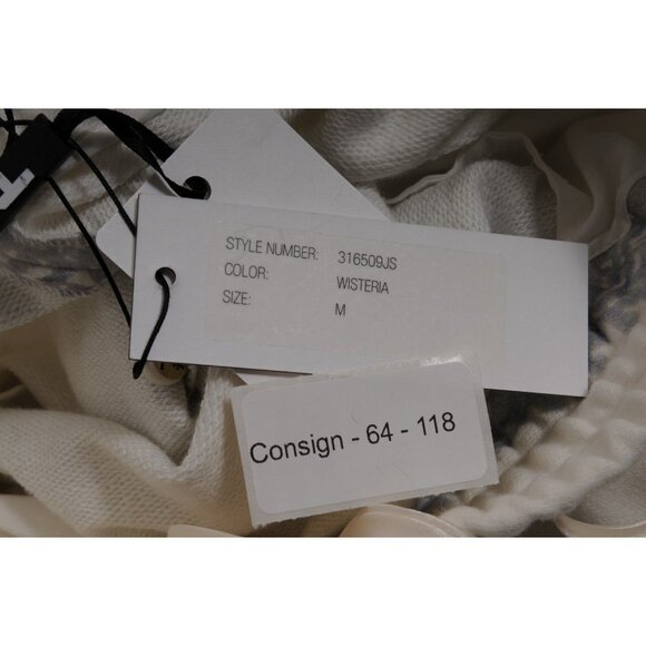 Adam Lippes Womens Floral Tree Joggers Medium Cream Sweatpants Wide Leg Cropped - Picture 7 of 7